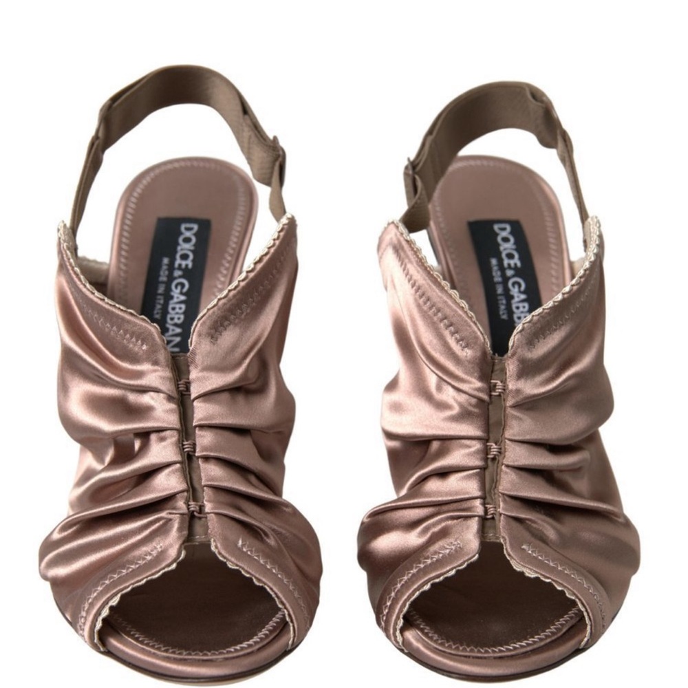 Dolce & Gabbana Satin Peep Toe Heels